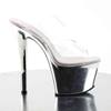 Pleaser - SKY302 Mules à talons - Chaussures de pole dance - Couleur chrome/Couleur argent Product image